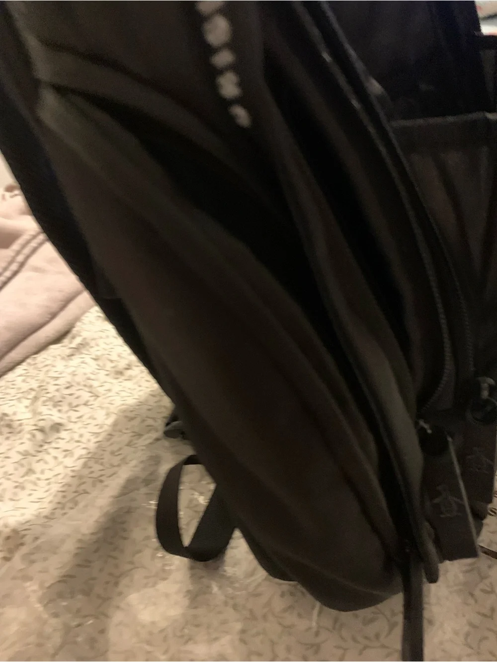 Original Penguin Black Backpack with White Zip Accent